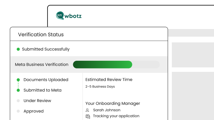 Wbotz screen: verification application submitted