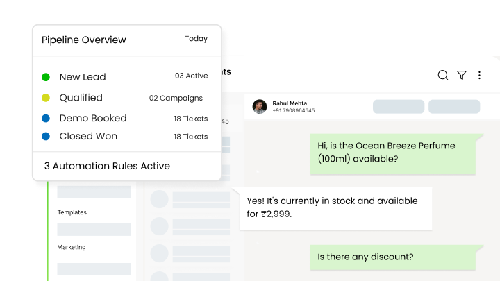 Wbotz screen: pipeline stages and automation rules