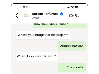 Chatbot asking qualifying questions and storing the answers
