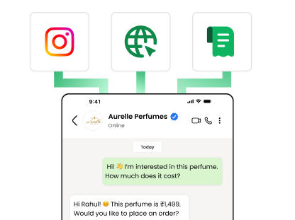 Website widget, QR code and ad all opening the same chat