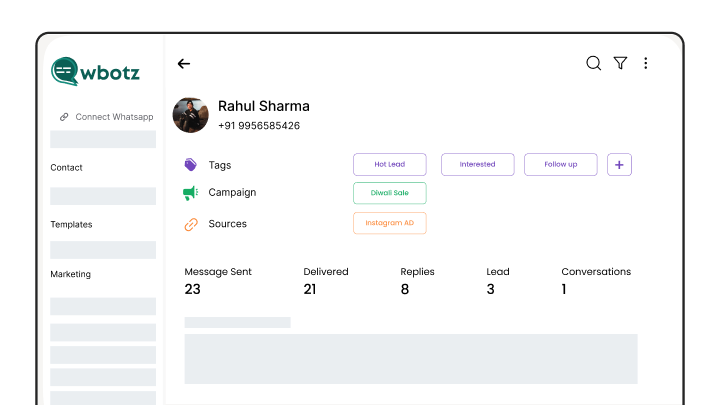 Wbotz screen: tagging campaigns and sources