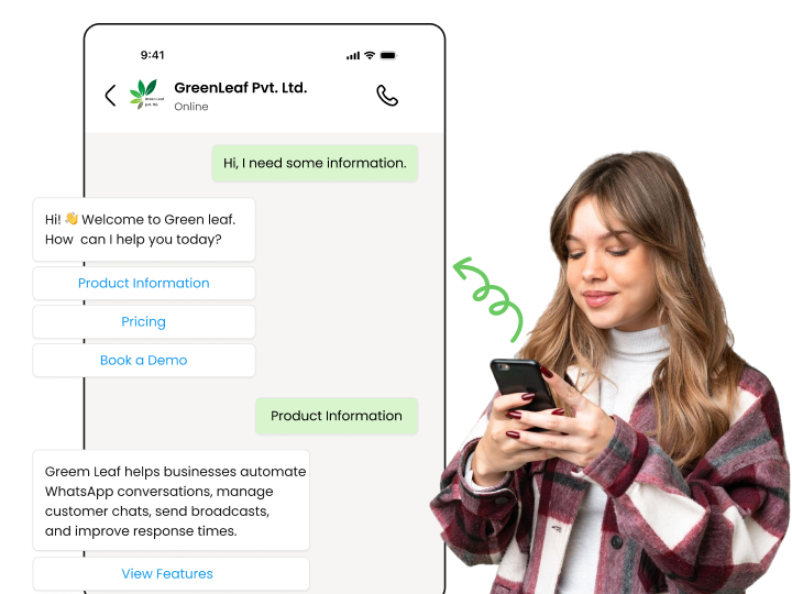 Chatbot flow answering and routing an incoming enquiry