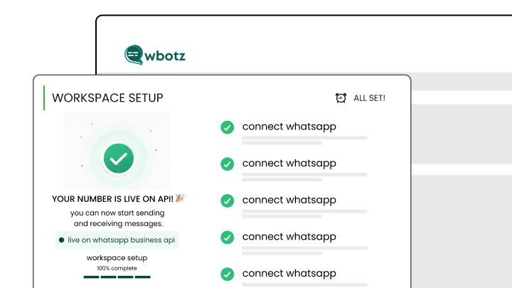 Wbotz screen: number connected with templates approved