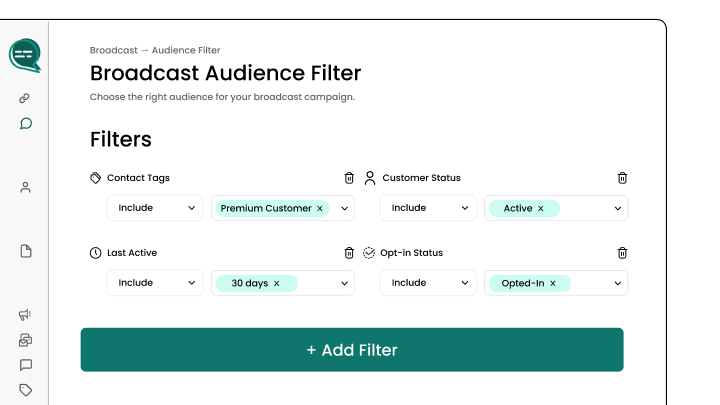 Wbotz screen: broadcast audience filter