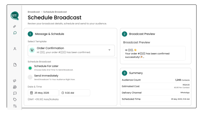 Wbotz screen: broadcast scheduling with audience count and cost