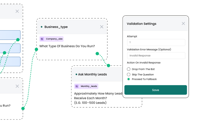 Wbotz screen: chatbot handover and routing rules
