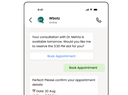 Appointment slot selection inside a WhatsApp flow